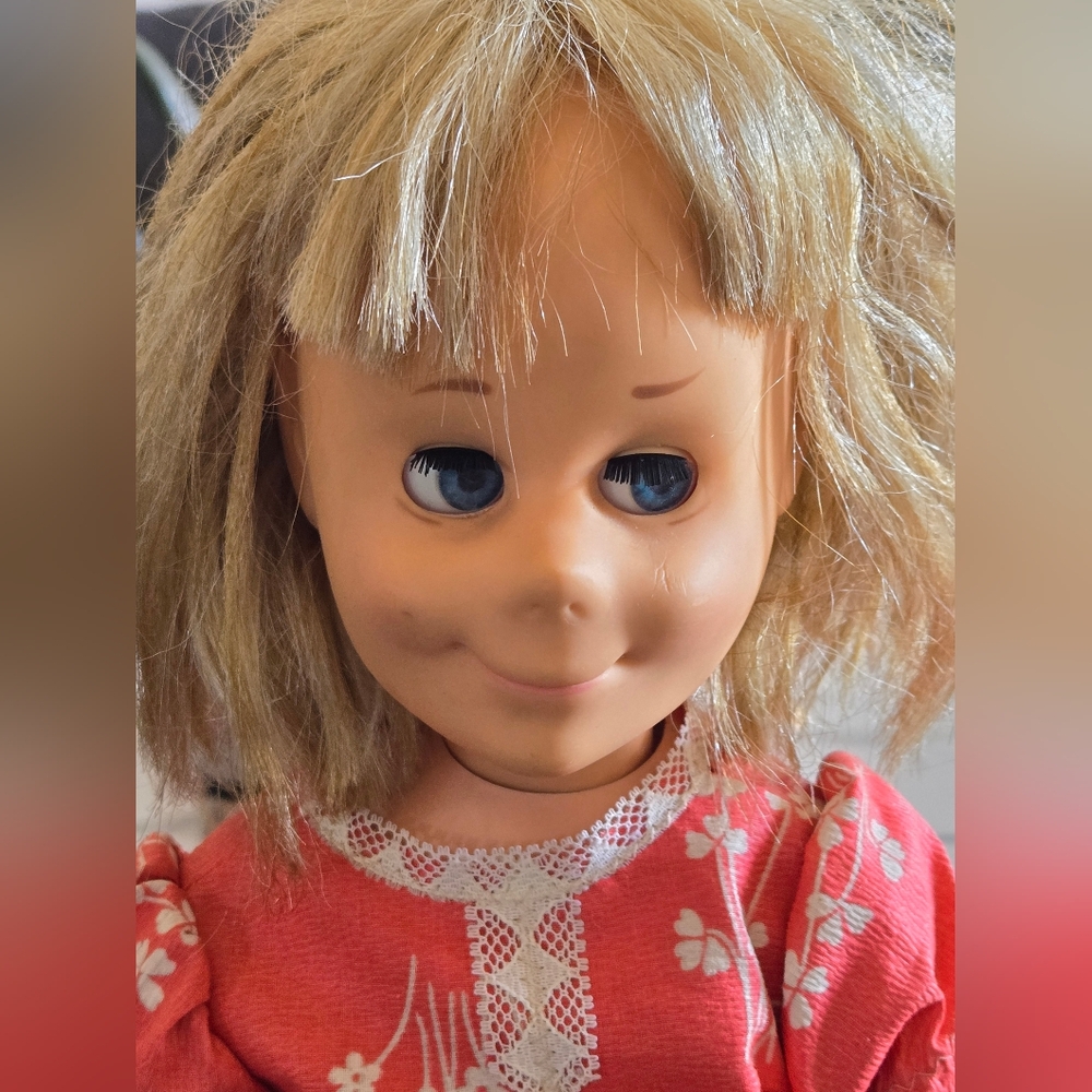 Vintage Mattel Charming Cathy Doll 24" Tall 1960's Blonde Hair Blinky Blue Eyes